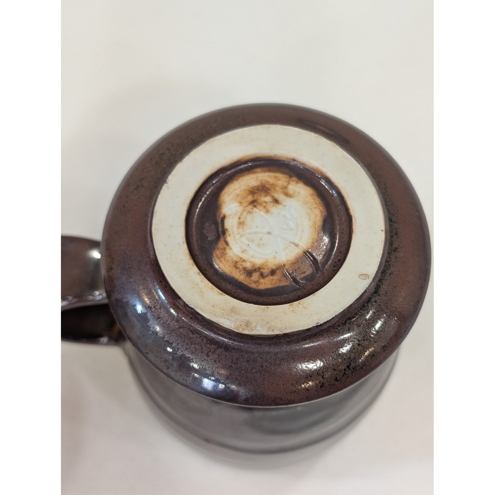 Artisan Pottery Mugs Pair Brown‎ Glazed Ceramic Coffee Tea Cups Handmade - Picture 8 of 9